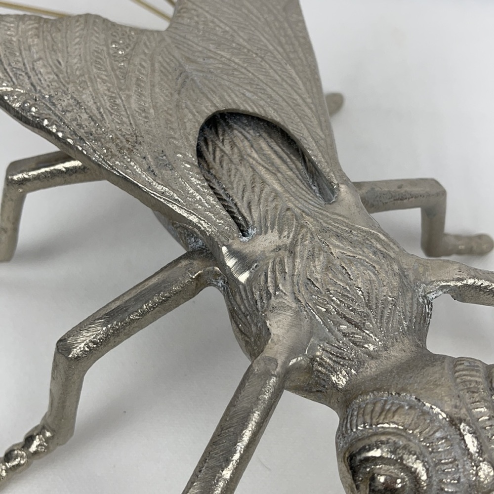 Large Decorative Silver Metal Winged Insect - Picture 6 of 7